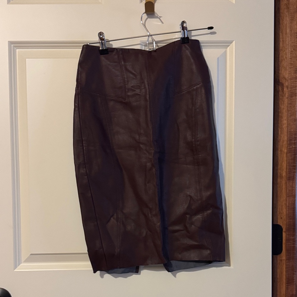 Express Brown  Leather Pencil Skirt Size 00